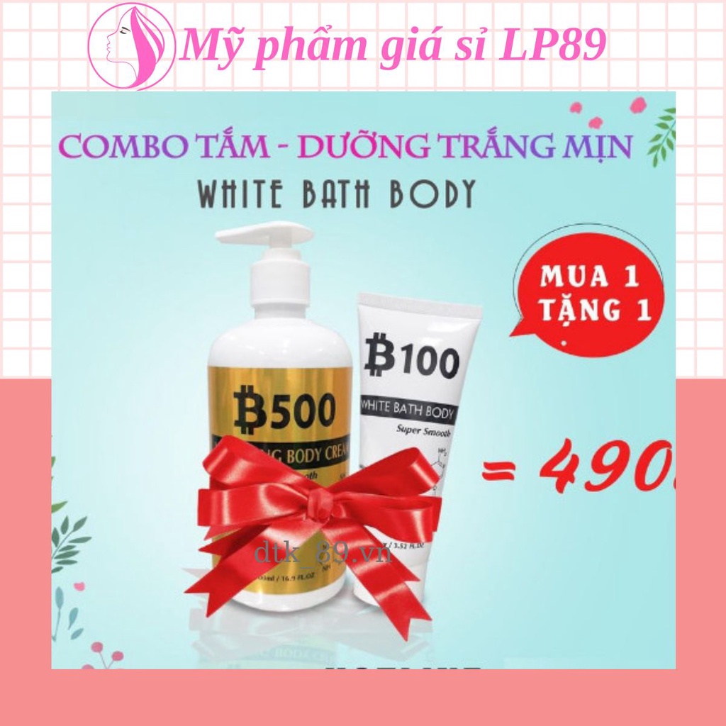 Kem Body dưỡng trắng da B500, tặng kèm 1 tuýp kem tắm trắng 100ml, dưỡng siêu trắng siêu mịn