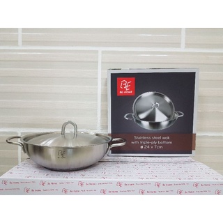 Wok (Chảo sâu lòng) Inox 304 Be Home 28cm