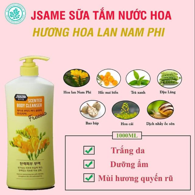 sữa tắm nước hoa hương hoa lan Nam phi 1000ml