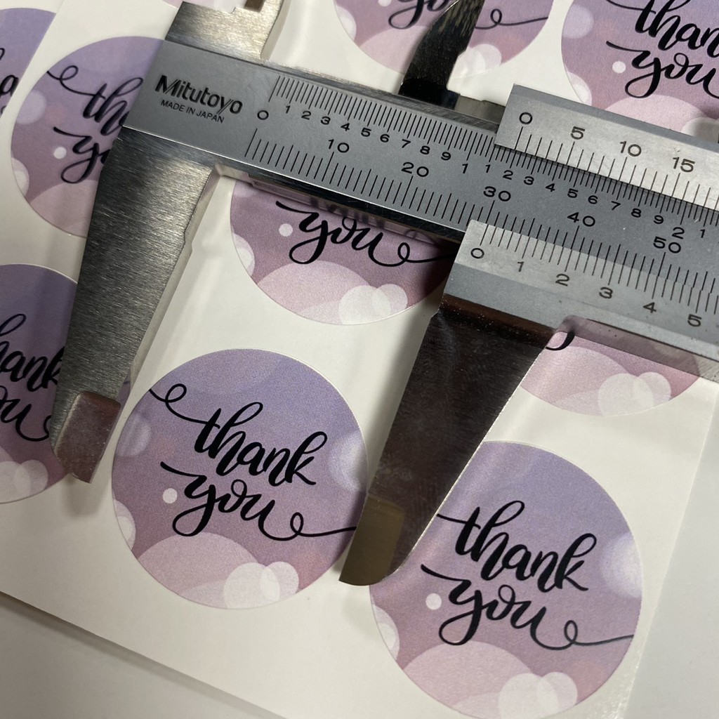 Set 12 nhãn dán tròn 30mm Thank You Sticker PVC, đa dạng mẫu mã, Sticker Thank You, Sticker Cảm Ơn, Decal Tem Nhãn Dán