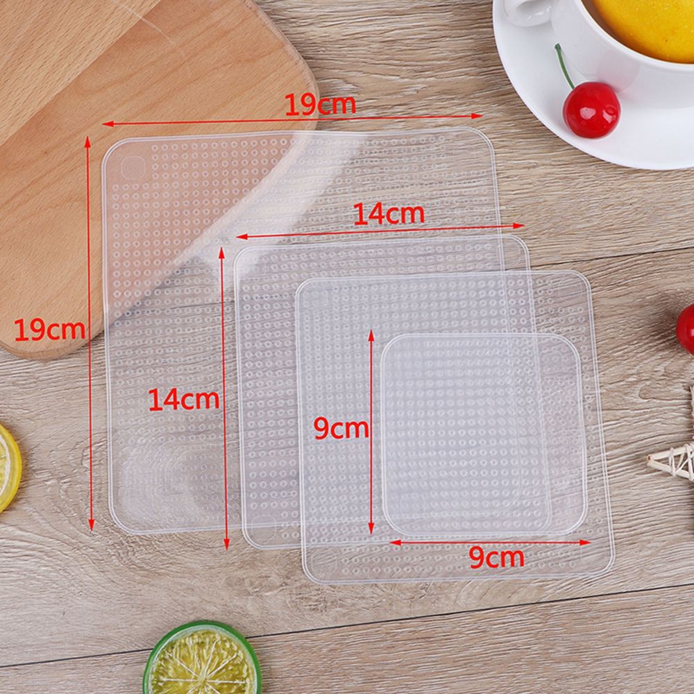 Bộ 4 Nắp Silicone Đậy Tô Chén Bảo Quản Thực Phẩm Đa Năng Có Thể Tái Sử Dụng
