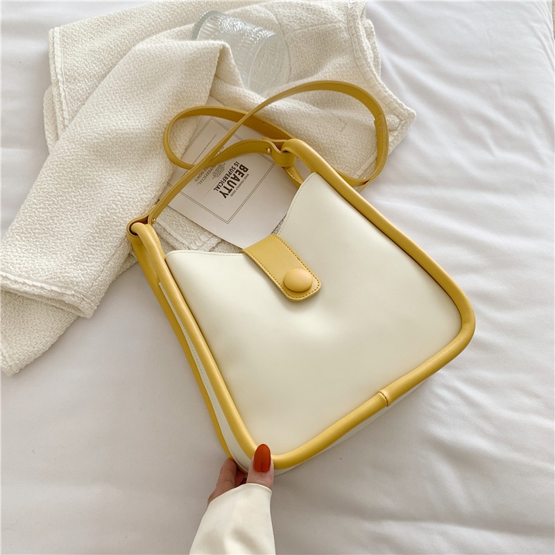 Túi Tote Nhỏ Đeo Chéo Màu Trơn Phong Cách Phương Tây Thời Trang Mùa Xuân 2022 Cho Nữ