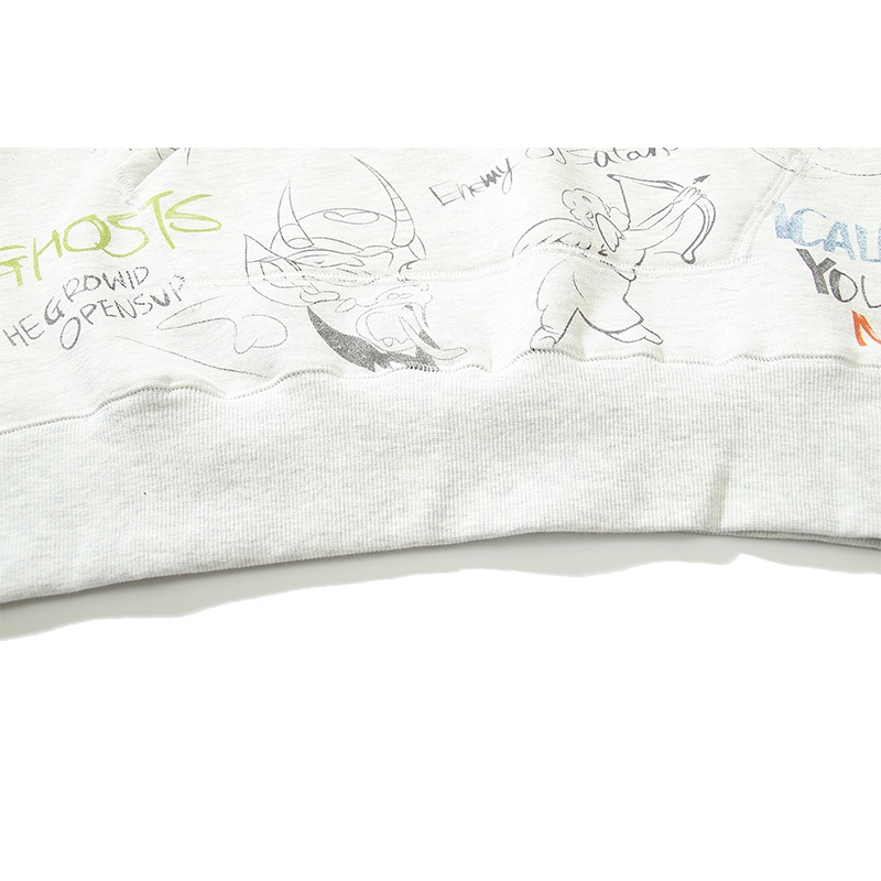 Áo hoodie cotton dài tay in hình chân dung graffiti cá tính cho nam nữ