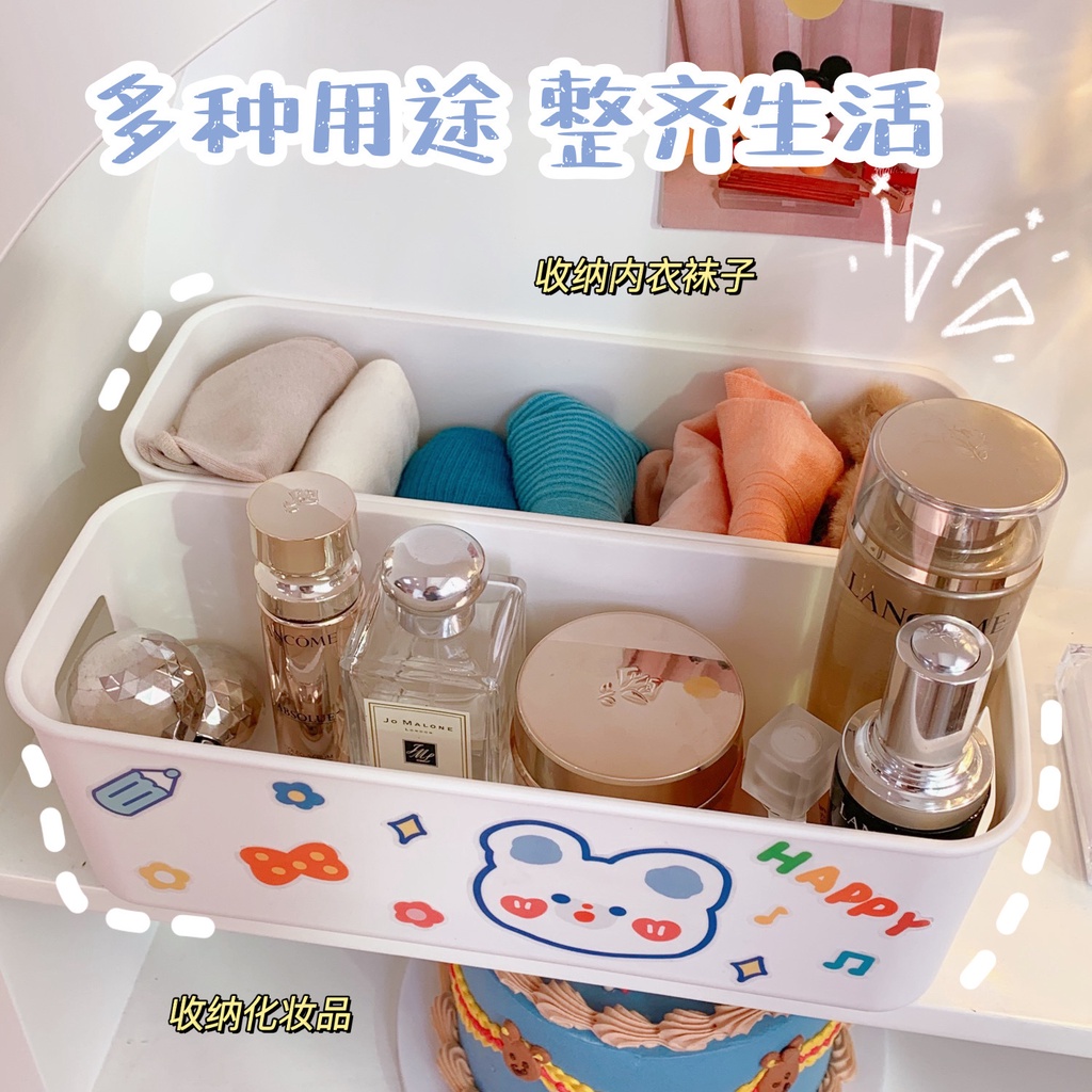 Khay nhựa trắng dài để bàn đa năng đựng đồ phụ kiện | BCK010