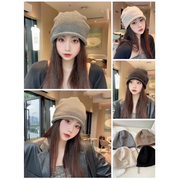 Mũ len Beanie cá tính trơn nhiều màu