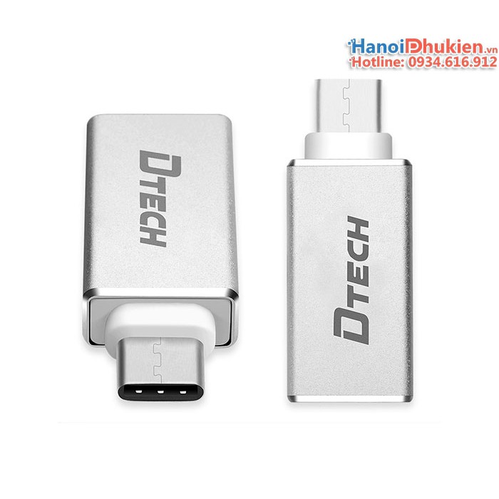 Đầu chuyển USB 3.0 sang Type C OTG Dtech T0001 vỏ nhôm Aluminum