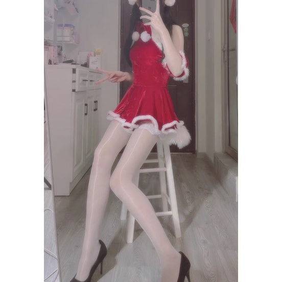 FULL BỘ VÁY ĐỎ COSPLAY JINGLE BELL MÙA NOEL GIÁNG SINH QUYẾN RŨ GỢI CẢM