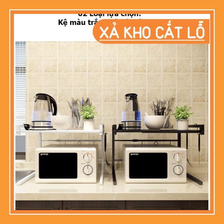 Giá đỡ, kệ lò vi sóng bằng inox đa năng + tặng kèm móc treo KHALIK (đủ 2 màu lựa chọn)