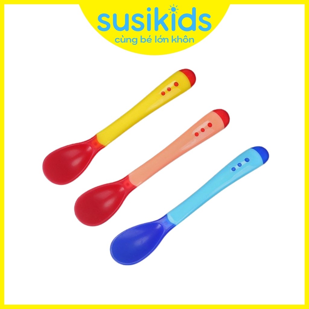Thìa ăn dặm báo nóng chất liệu silicon bón cháo đút bột an toàn cao cấp Susikids