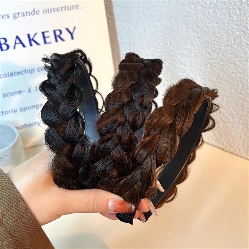 Băng Đô Dạng Tóc Giả Thắt Bím Chống Trượt Dễ Thương Cho Nữ