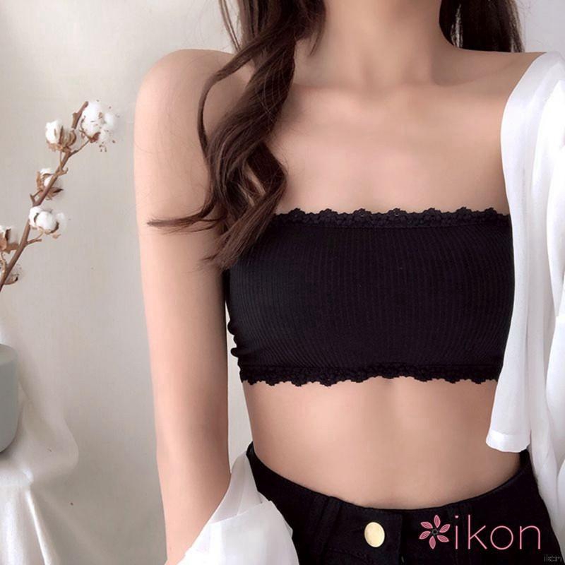 Women Stretch Lace Push Up Wireless Padded Strapless Seamless Bra
