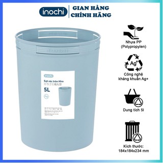 Thùng Rác - Nhựa Tròn Inochi 5 Lít Màu Rất Đẹp Làm Sọt Rác Văn Phòng, Khách Sạn, Đựng Rác Gia Đình SR05L