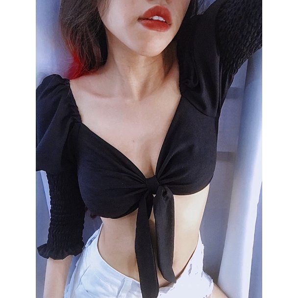 TIE CROPTOP - ÁO NGẮN THẮT NƠ