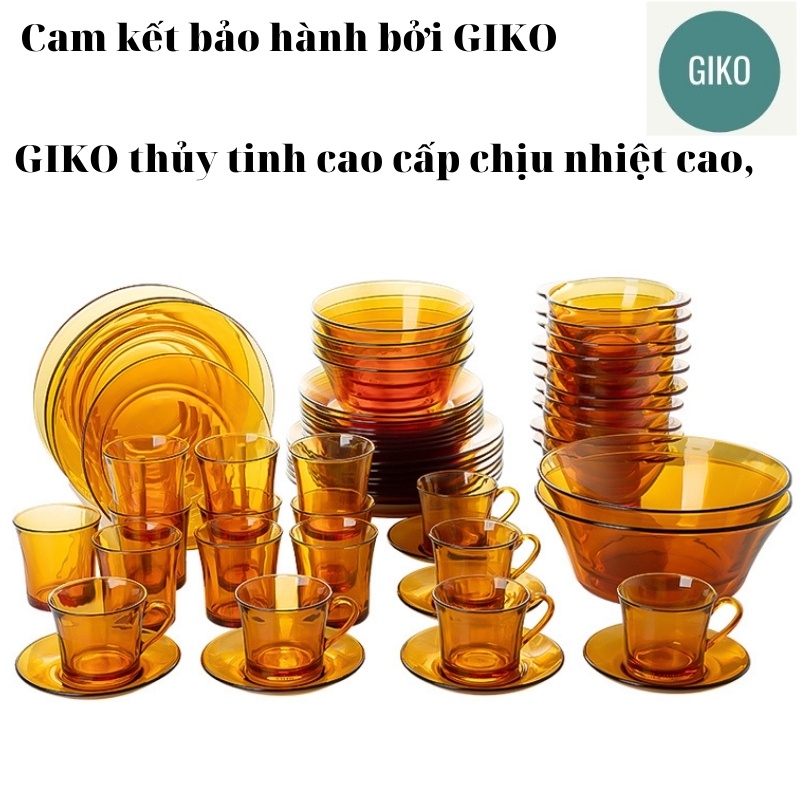 Bộ bát thủy tinh cường lực 5 món kèm nồi thố có lắp cao cấp chịu nhiệt dày dặn trong suốt cực chất 4 tô bát 1000ml GIKO
