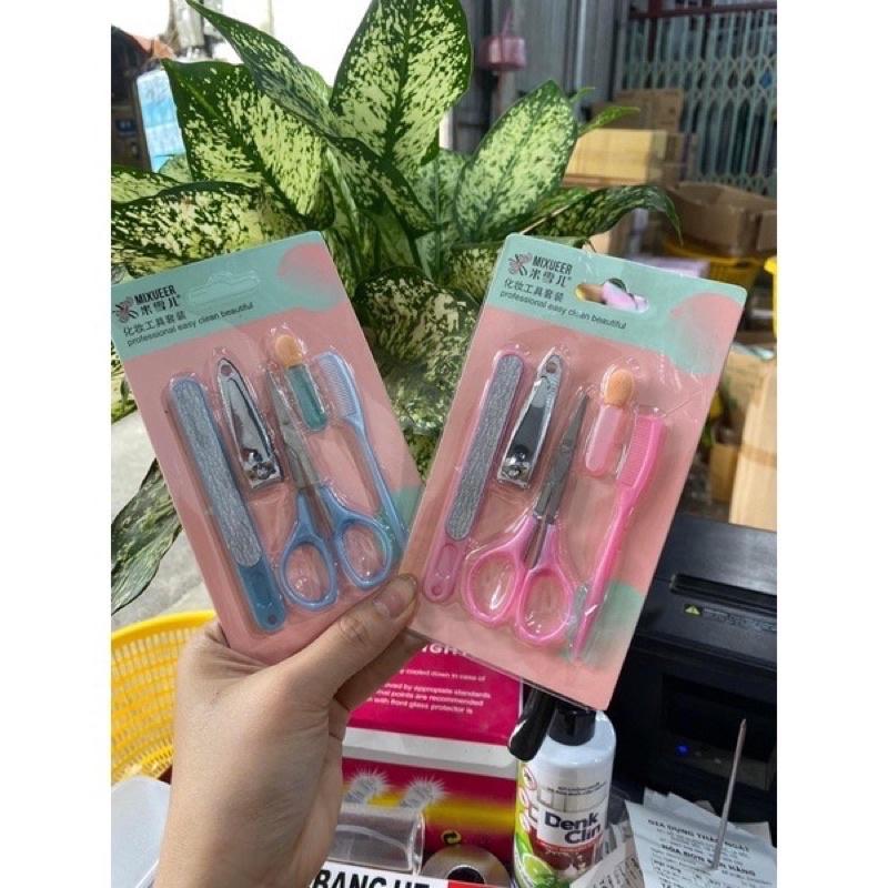 PVN49155 Set 5 Món Kéo, Bấm Móng ,Dũa Tiện Lợi Bộ 5 Dao Kéo Tỉa Lông Mày, Tóc Mái Giá Rẻ