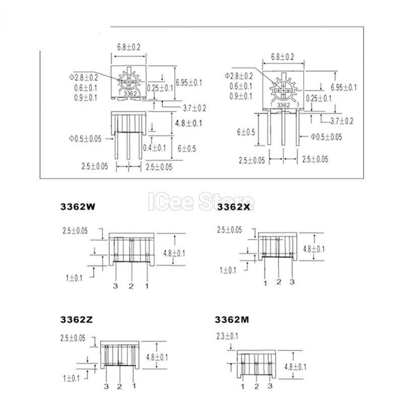 Set 20 Chiết Áp 3362P 10R 20R 50R 100R 200R 500R 1K 2K 5K 10K 20K 10K 20K 50K 100K 200K 500K 1M 2M