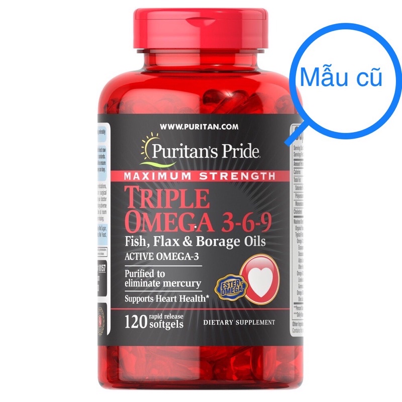 Viên Uống Omega 369 Premium Maximum Strength Triple Omega Fish, Flax & chia Oils