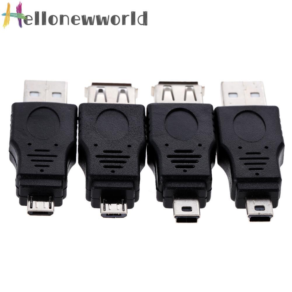 Hellonewworld 10pcs OTG 5pin F/M Changer Adapter Converter USB Male to Female Micro USB