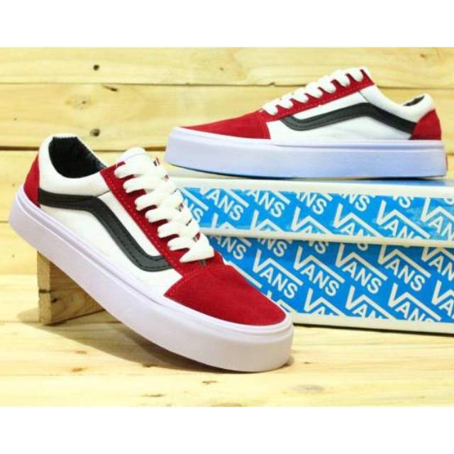 Giày Vans Old Skool Variants Màu Đỏ Và Đen Trắng