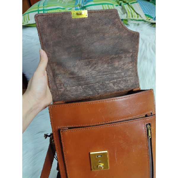 Túi đeo chéo da thật