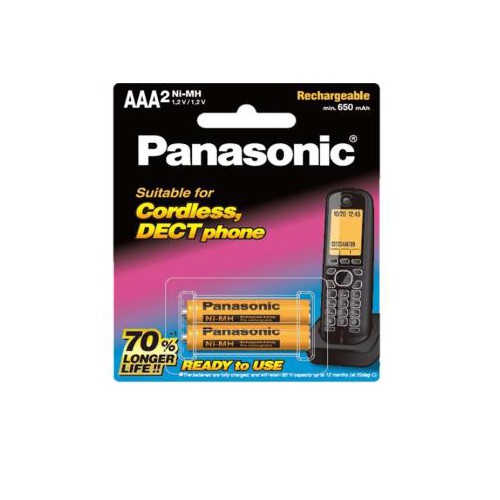 Pin sạc AAA điện thoại kéo dài PANASONIC BK-4LDAW/2BV vỉ 2 viên