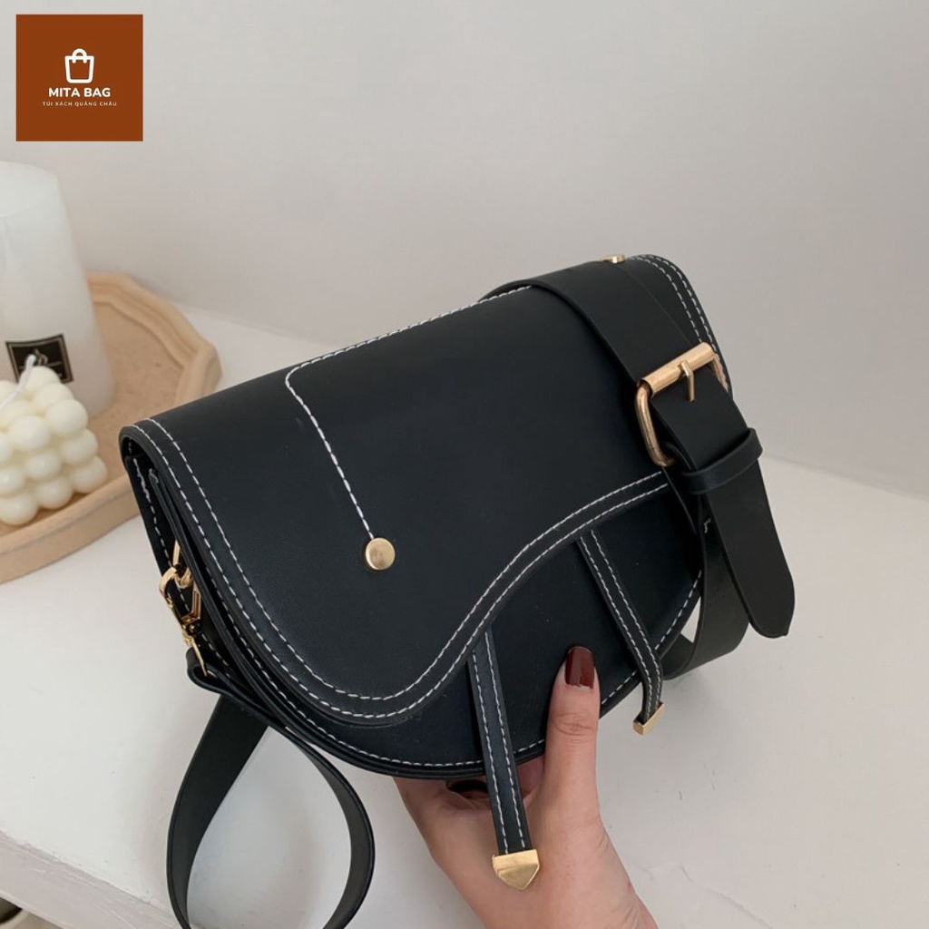 Túi đeo chéo nữ MITABAG, túi yên ngựa Quảng Châu chính hãng, da cao cấp bảo hành 24 tháng