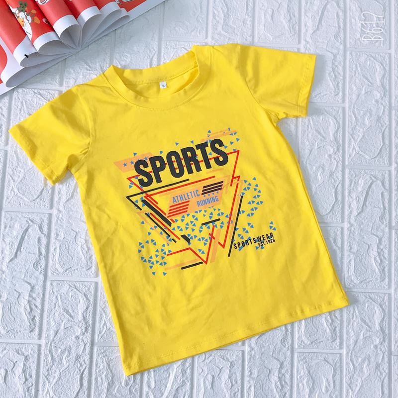 Áo bé trai cộc tay in 3D Sport Cotton 100% size Nhí XHN240