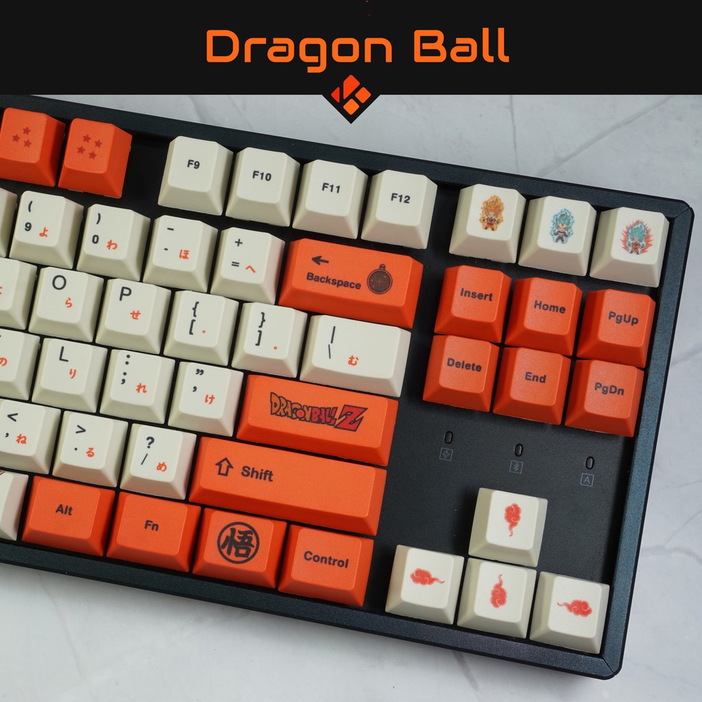 Keycap Dragon Ball Songoku - profile Cherry - keycap PBT - Dyesub- 127 nút cho bàn phím cơ Filco, Leopold, IKBC, Edra