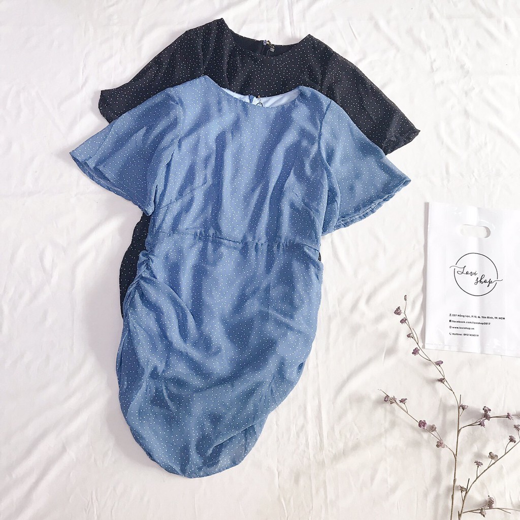 Đầm kiểu nữ chấm bi  nhiều màu Lovi