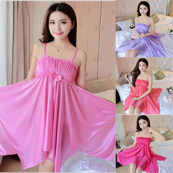 Đồ Ngủ Sexy|Váy Ngủ Dễ Thương ❣️ [Freeship-Chất Đẹp]❣️ Lụa Satin Quyến Rũ Đẹp Xuất Sắc