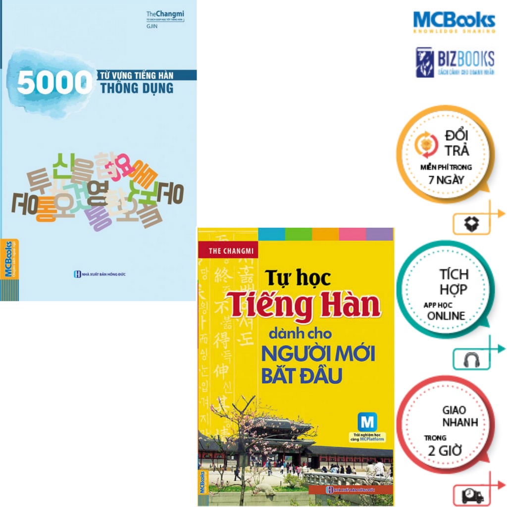 Sách - Combo Ngữ Pháp Tiếng Hàn Thông Dụng Sơ Cấp + 5000 Từ Vựng Tiếng Hàn Thông Dụng ( Dùng App ) Mcbooks