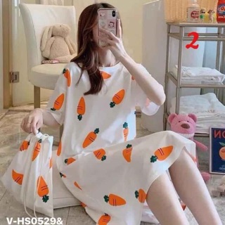 Váy ngủ suông chấm bi -HS