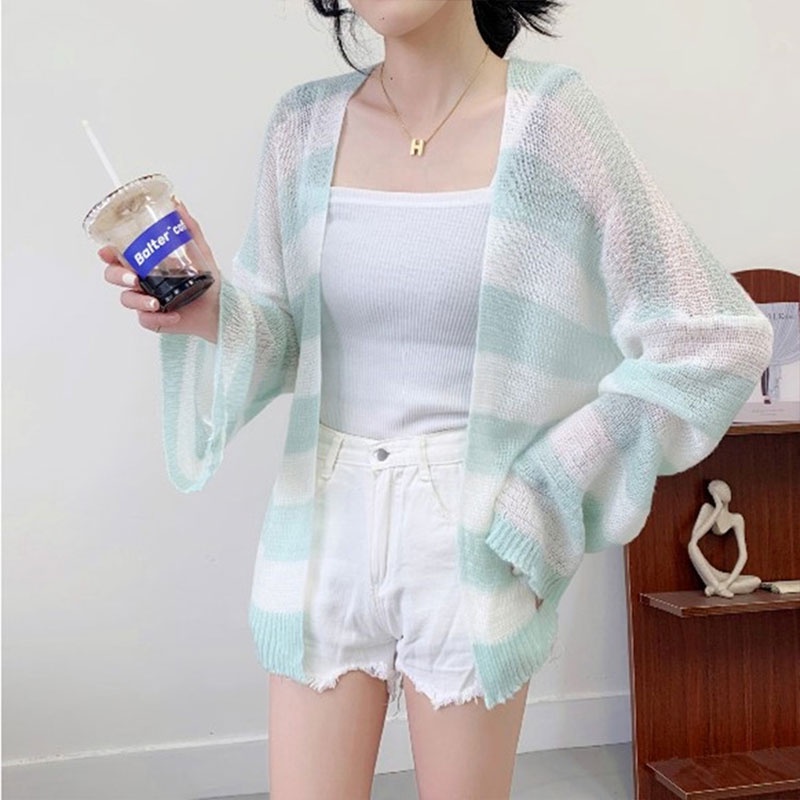 Áo khoác cardigan YEYA dệt kim tay dài dáng rộng thời trang dành cho nữ