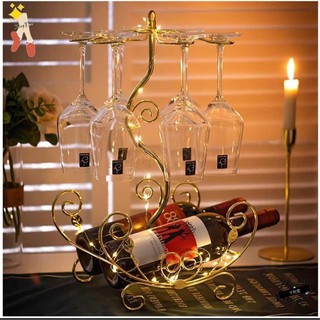 Combo giá treo ly vang + 6 ly vang pha lê + bình thở Decanter