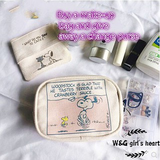（24h delivery）W&G simplicity cartoon cute handbag lipstick bag large capacity portable cosmetic bag pocket