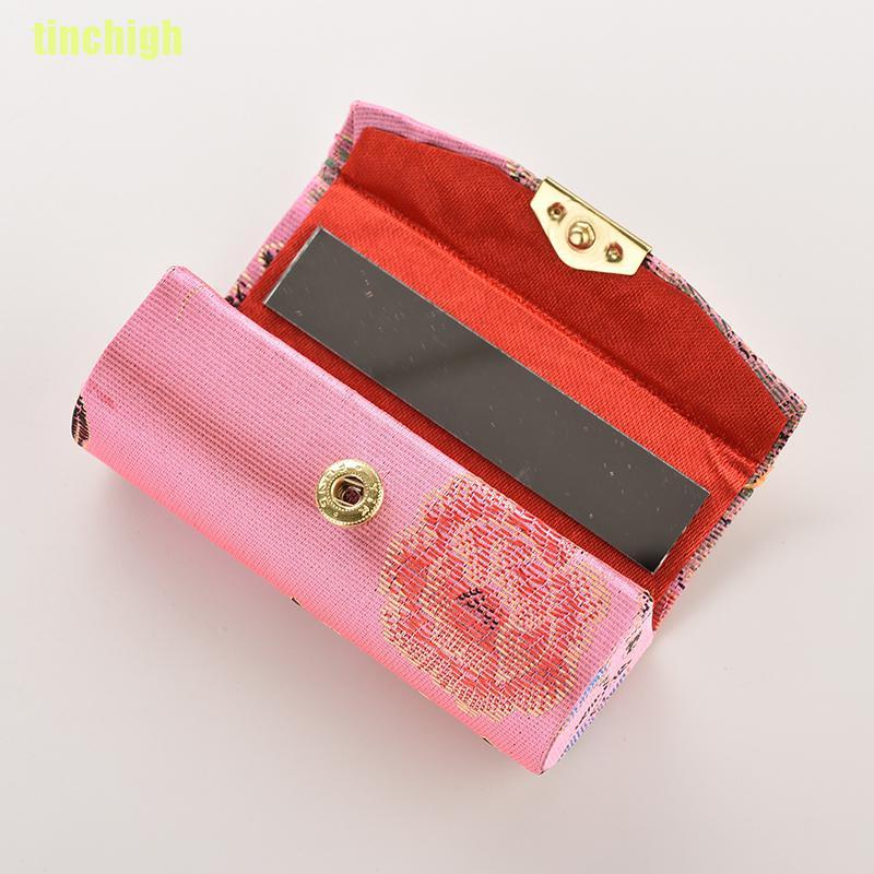 [Hàng mới về] Hộp đựng son môi thêu hình hoa cổ điển