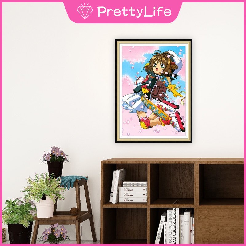 Bộ Tranh Đính Đá 5D Tự Làm 30x40cm Hình Nhân Vật Phim Hoạt Hình Sakura Trang Trí Nhà Cửa