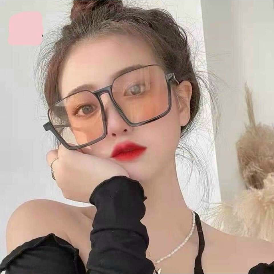 Kính Hot Girl Orange Gọng Vuông Lớn Cá Tính