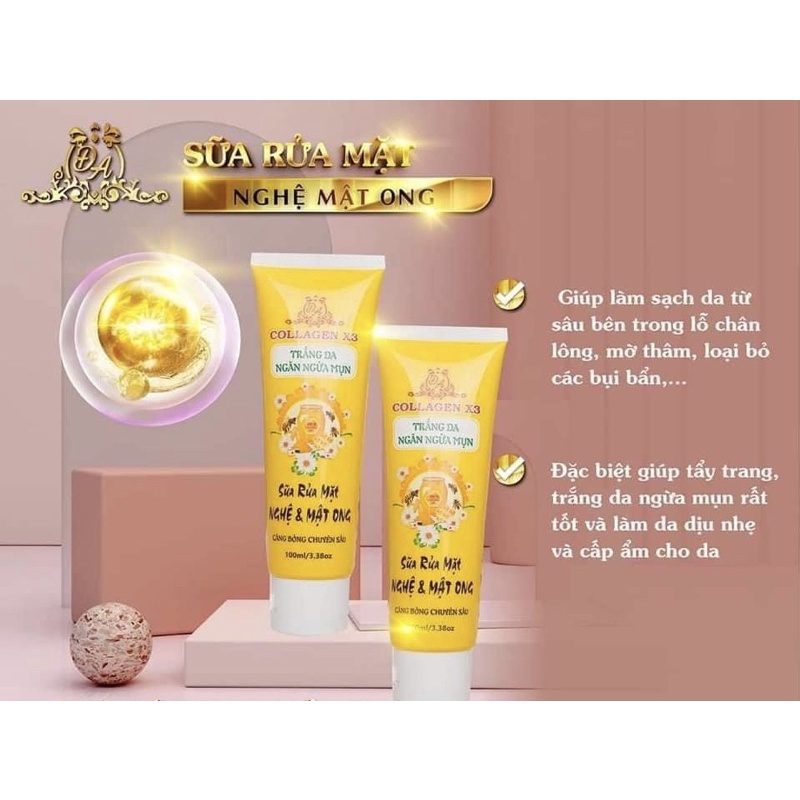 [CHÍNH HÃNG] Sửa Rửa Mặt Nghệ Và Mật Ong