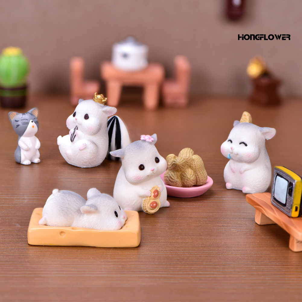 Mô Hình Chuột Hamster Mini Bằng Nhựa Resin Dễ Thương Dùng Trang Trí Sân Vườn