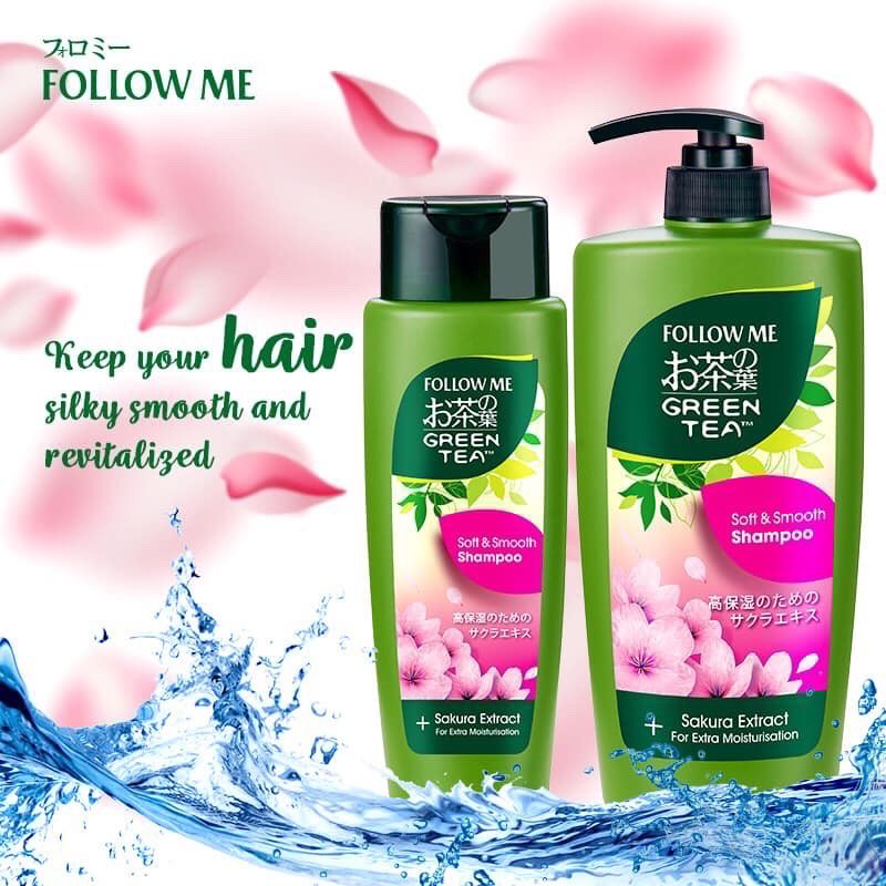 Dầu Gội Đầu Suôn Mượt Follow Me Trà Xanh Thế Hệ Mới Soft & Smooth (Combo 02 chai 320ml)