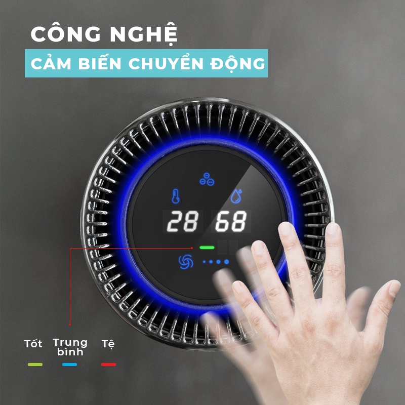 Máy lọc không khí ô tô Medicar, máy lọc khử mùi ô tô diệt khuẩn đến 99,98% nhờ ion âm, nâng tầm nội thất xe