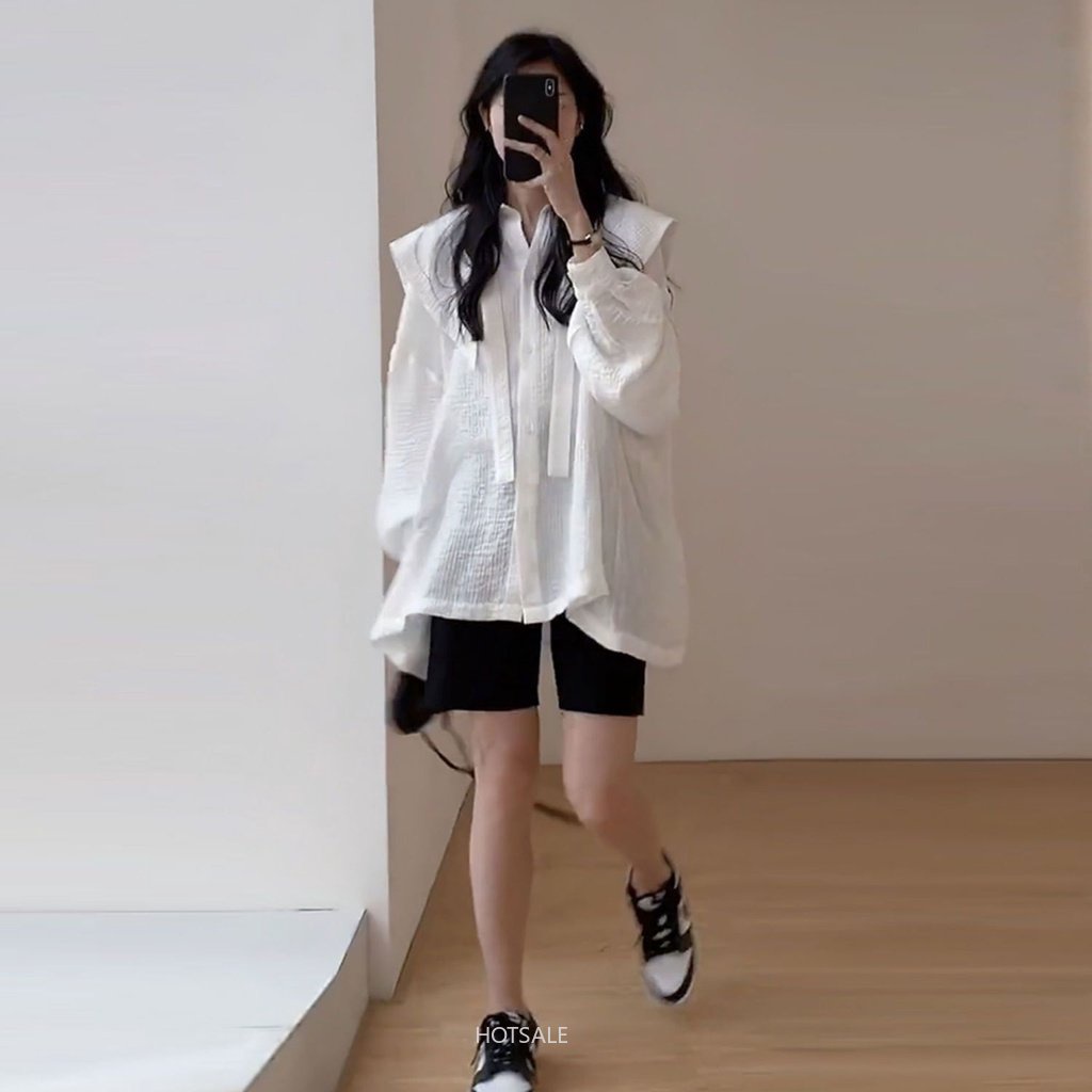 Áo Sơ Mi Tay Dài Dáng Rộng Phong Cách Thời Trang Hàn Quốc 2022