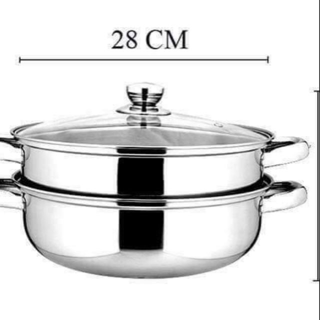 Nồi hấp 2 tầng inox đa năng( size 28)
