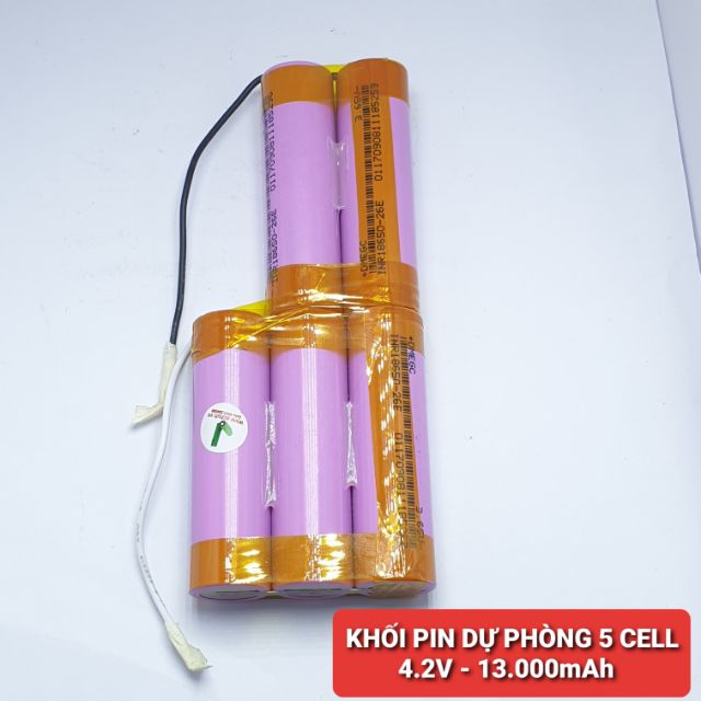 Achun.vn - KHỐI PIN 5 CELL 4.2V - 13.000mah -  THAY PIN SẠC DỰ PHÒNG