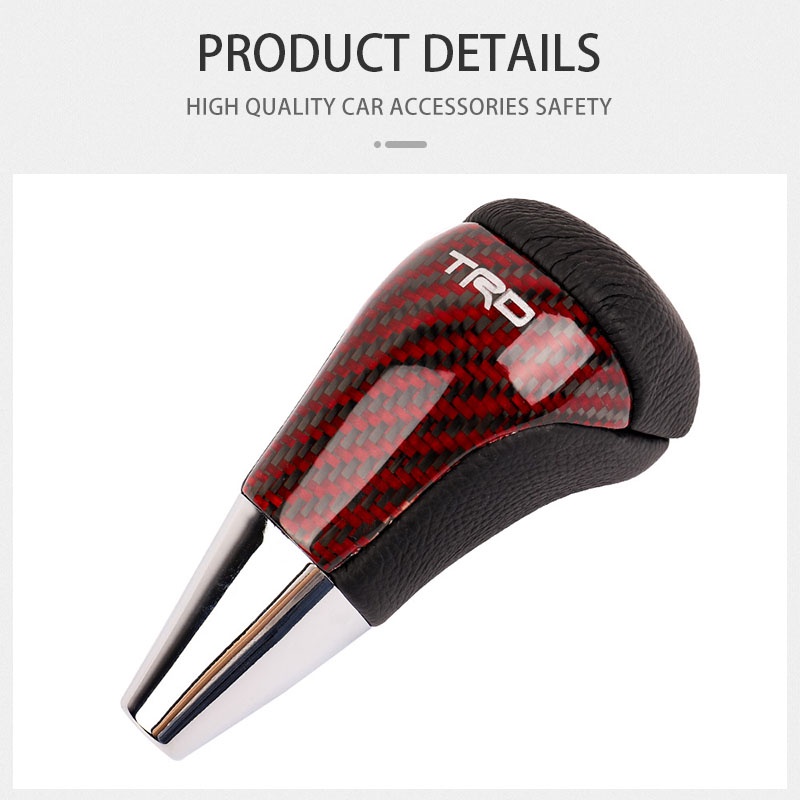 Hộp số xe ô tô bằng sợi carbon TRD điều khiển bằng tay tự động trang trí da đa năng tự động đẩy xuống thanh gạt cần số tốc độ đầu tự động Phụ kiện nội thất