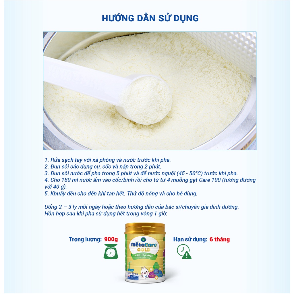 Sữa bột Nutricare MetaCare Gold 1+ tiêu hóa khỏe tăng hấp thu 400g