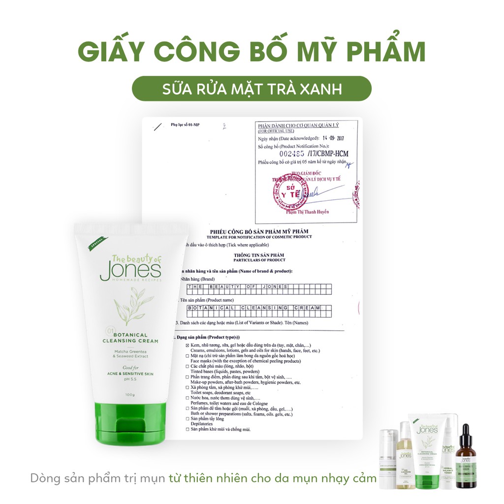 SỮA RỬA MẶT TRÀ XANH - The Beauty of Jones