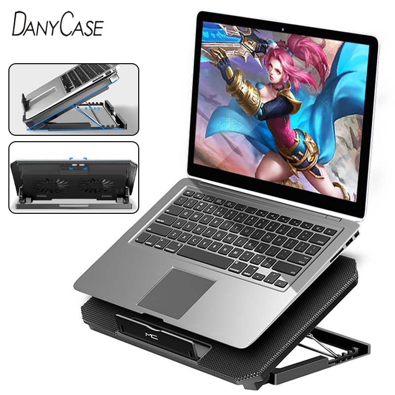 DANYCASE Two USB Laptop Stand With Cooling Fan Large Size Cooling Pad Notebook Support Gaming Cooler With Two Fans A130