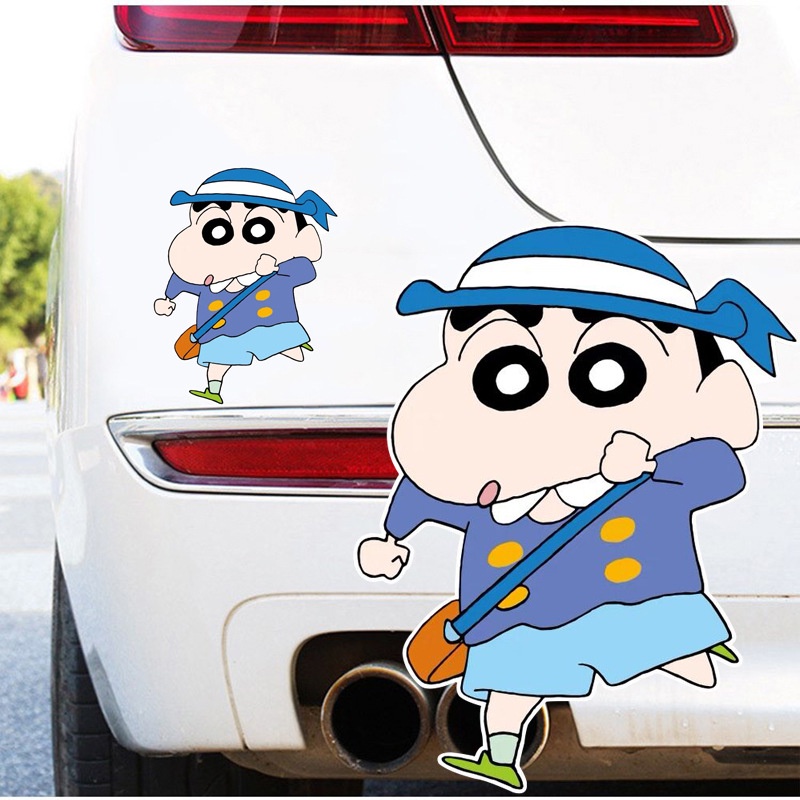 Miếng Dán Trang Trí Xe Hơi Chống Trầy Xước Họa Tiết Hoạt Hình Cậu Bé Bút Chì Shin-Chan Sáng Tạo